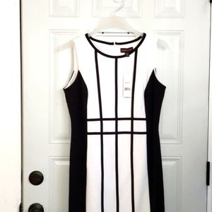 NEW NWT colorblock shift dress black white 12